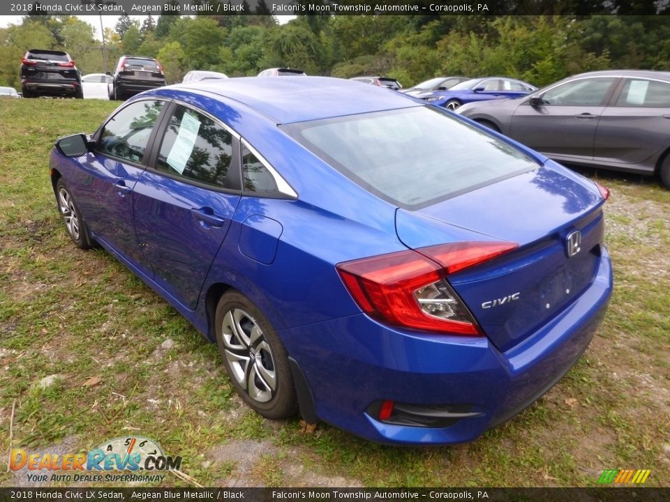 2018 Honda Civic LX Sedan Aegean Blue Metallic / Black Photo #3