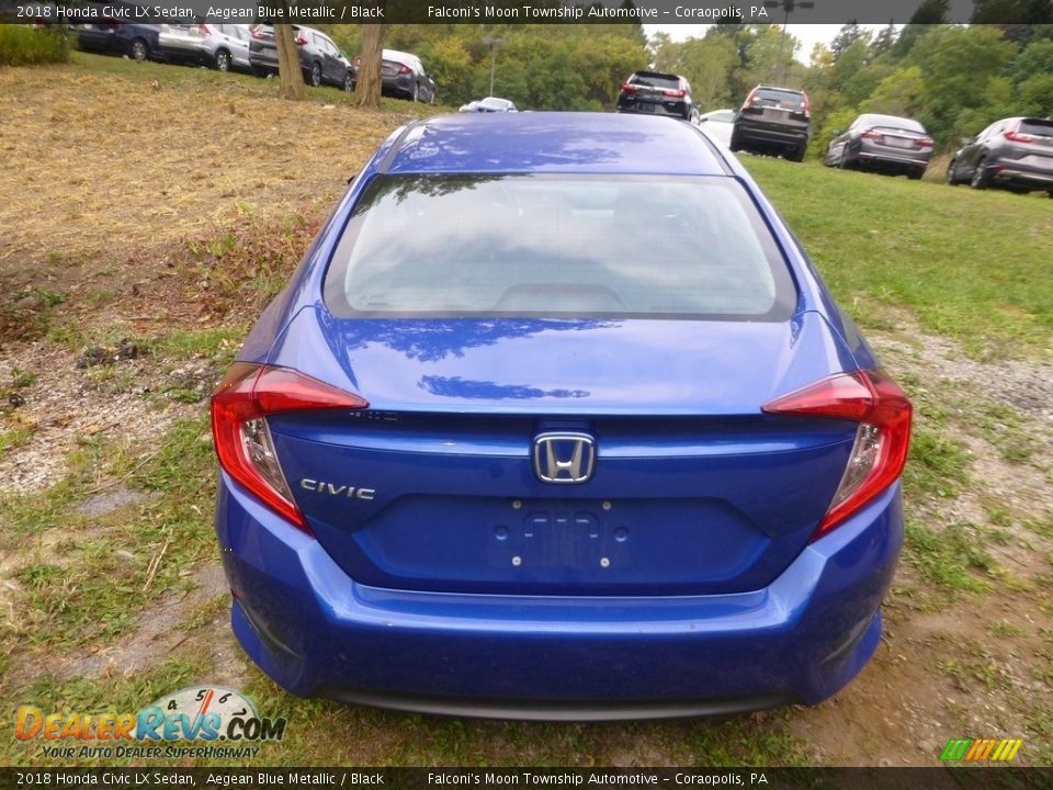 2018 Honda Civic LX Sedan Aegean Blue Metallic / Black Photo #4