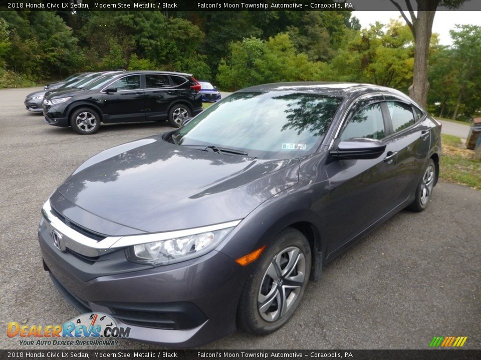 2018 Honda Civic LX Sedan Modern Steel Metallic / Black Photo #1