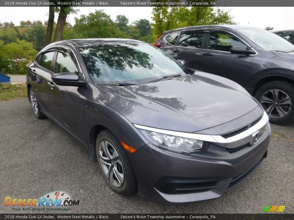 2018 Honda Civic LX Sedan Modern Steel Metallic / Black Photo #5
