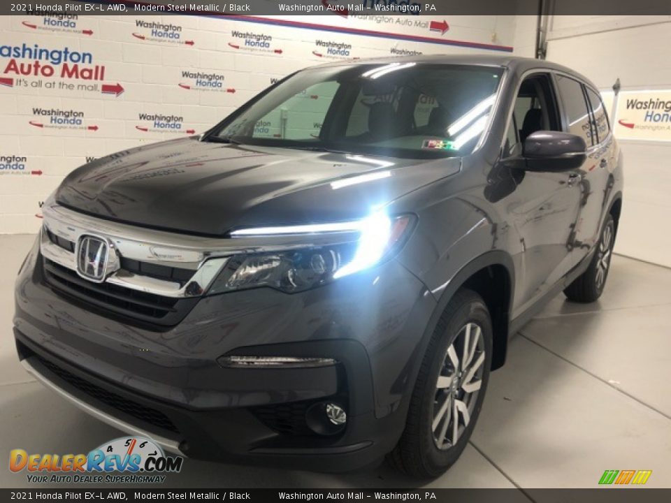 2021 Honda Pilot EX-L AWD Modern Steel Metallic / Black Photo #1