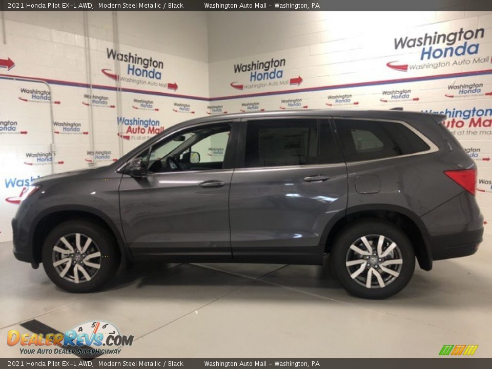 2021 Honda Pilot EX-L AWD Modern Steel Metallic / Black Photo #2