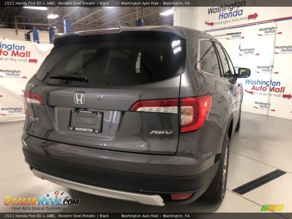2021 Honda Pilot EX-L AWD Modern Steel Metallic / Black Photo #3