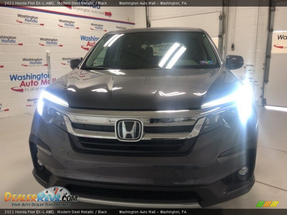 2021 Honda Pilot EX-L AWD Modern Steel Metallic / Black Photo #4