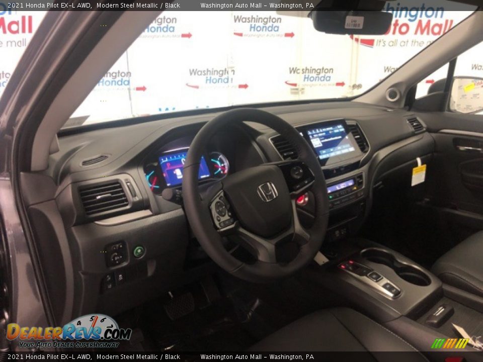2021 Honda Pilot EX-L AWD Modern Steel Metallic / Black Photo #7