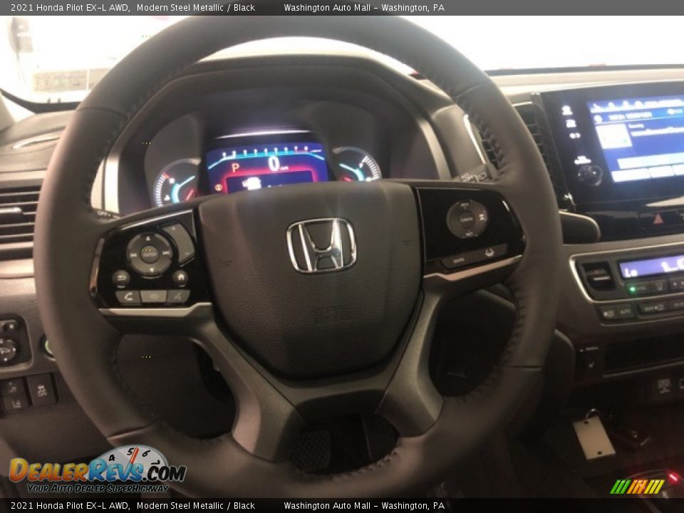 2021 Honda Pilot EX-L AWD Modern Steel Metallic / Black Photo #11