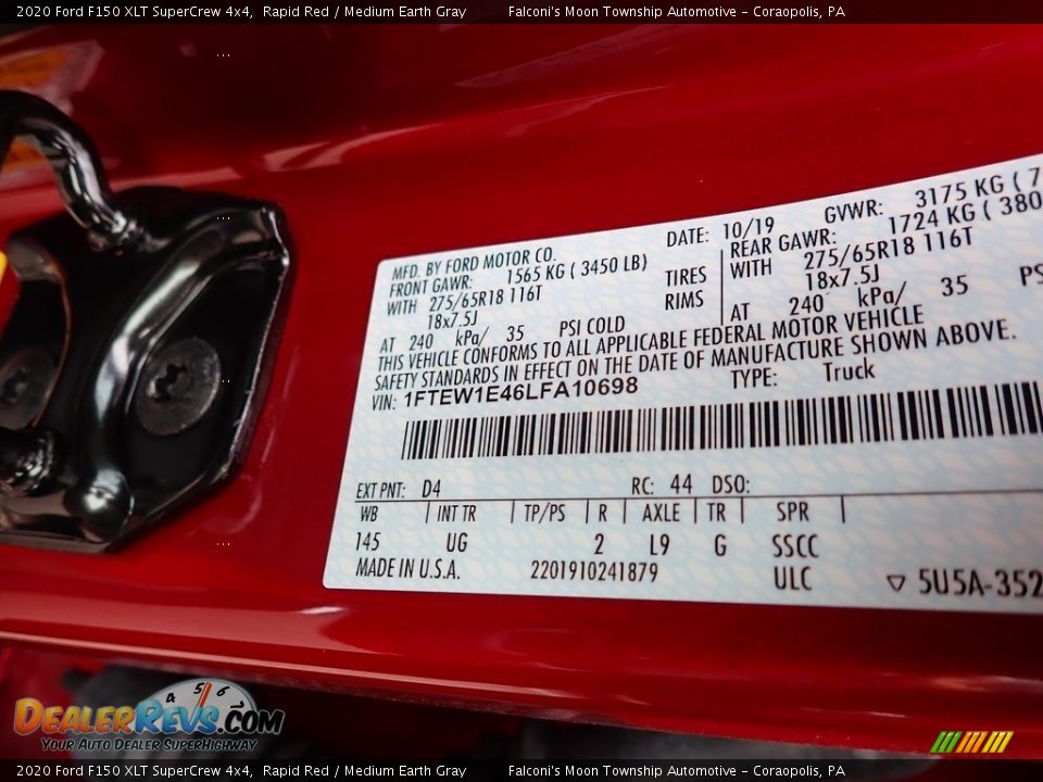 2020 Ford F150 XLT SuperCrew 4x4 Rapid Red / Medium Earth Gray Photo #11