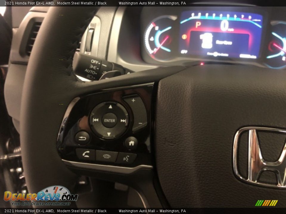 2021 Honda Pilot EX-L AWD Modern Steel Metallic / Black Photo #12