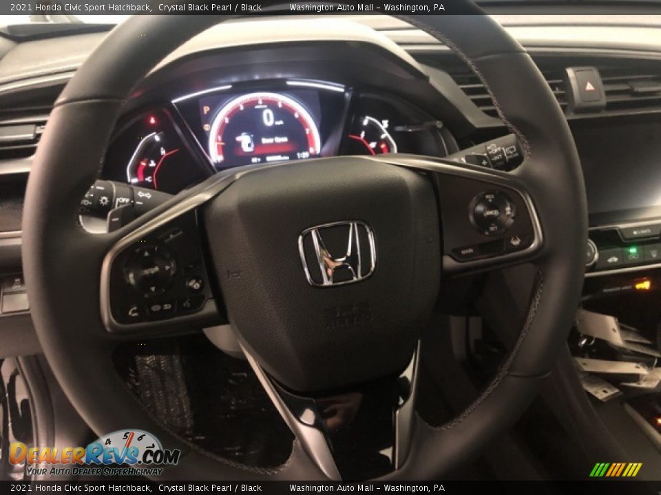 2021 Honda Civic Sport Hatchback Crystal Black Pearl / Black Photo #10