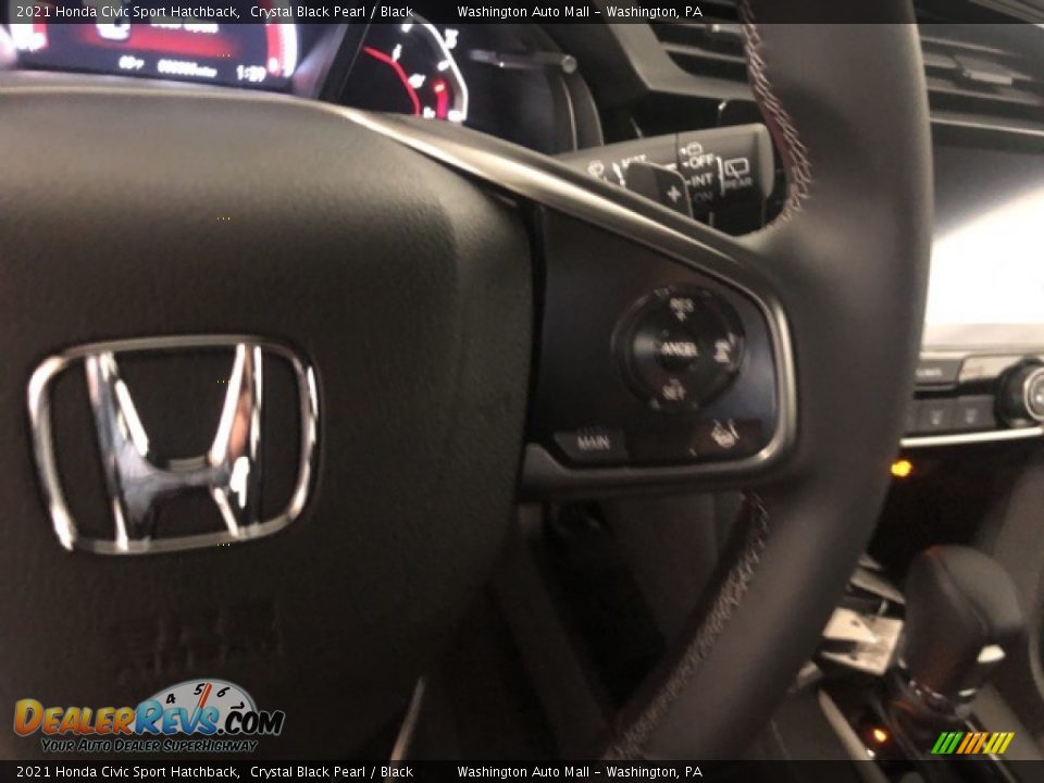 2021 Honda Civic Sport Hatchback Crystal Black Pearl / Black Photo #12