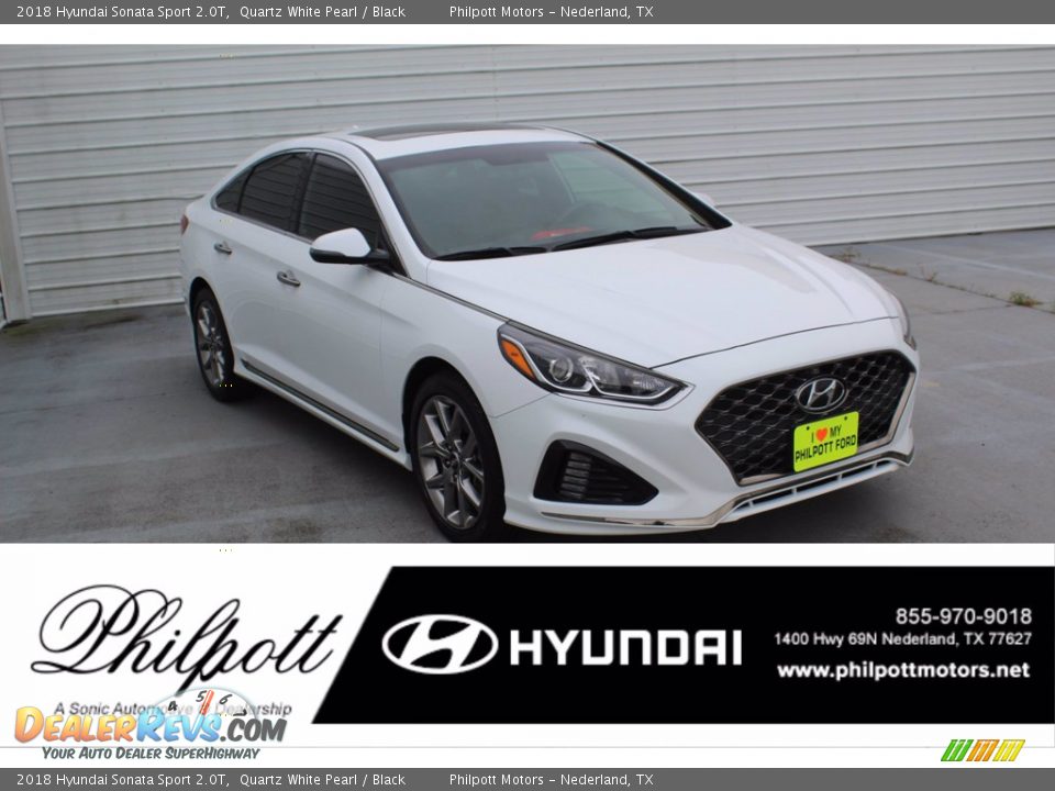 2018 Hyundai Sonata Sport 2.0T Quartz White Pearl / Black Photo #1