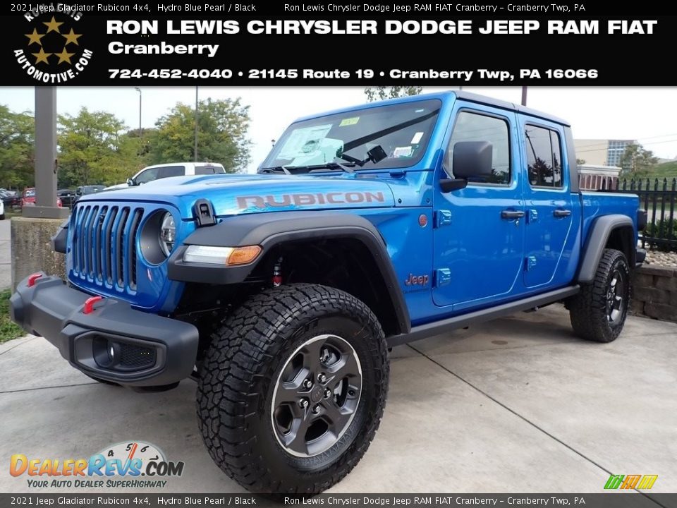 2021 Jeep Gladiator Rubicon 4x4 Hydro Blue Pearl / Black Photo #1