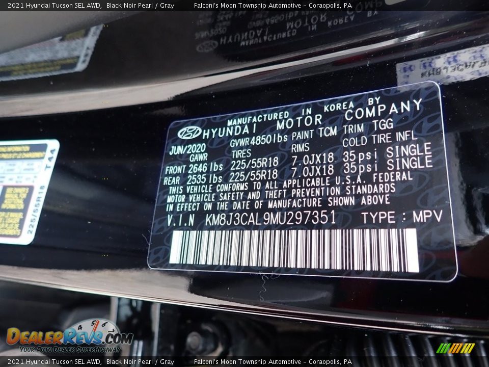 2021 Hyundai Tucson SEL AWD Black Noir Pearl / Gray Photo #12