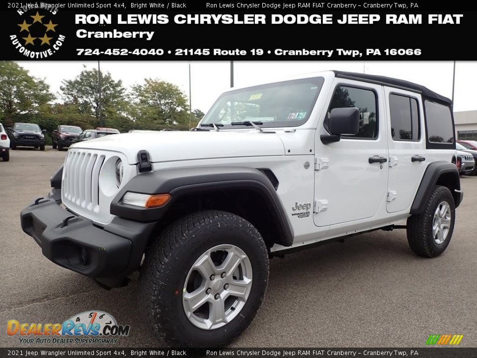 2021 Jeep Wrangler Unlimited Sport 4x4 Bright White / Black Photo #1