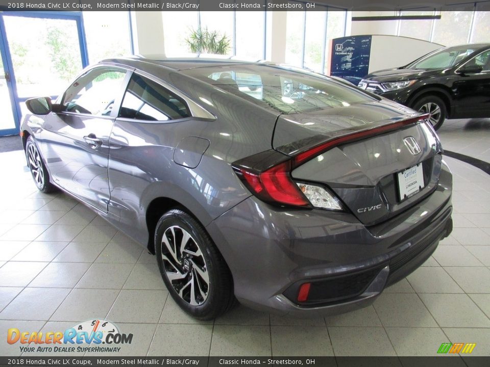 2018 Honda Civic LX Coupe Modern Steel Metallic / Black/Gray Photo #9