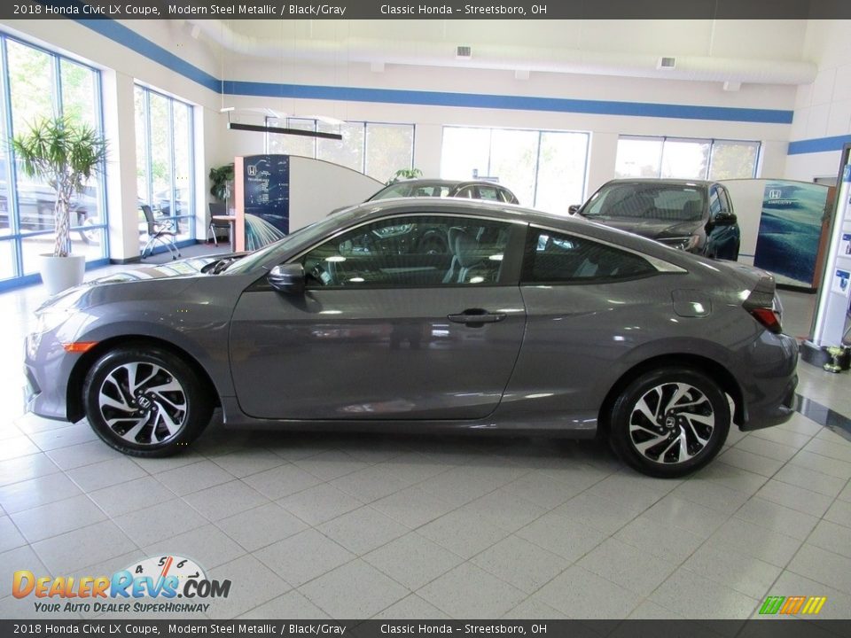 2018 Honda Civic LX Coupe Modern Steel Metallic / Black/Gray Photo #10