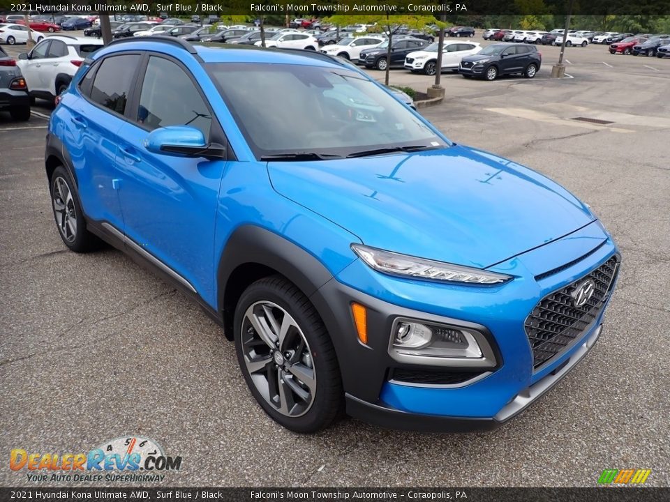 Front 3/4 View of 2021 Hyundai Kona Ultimate AWD Photo #3