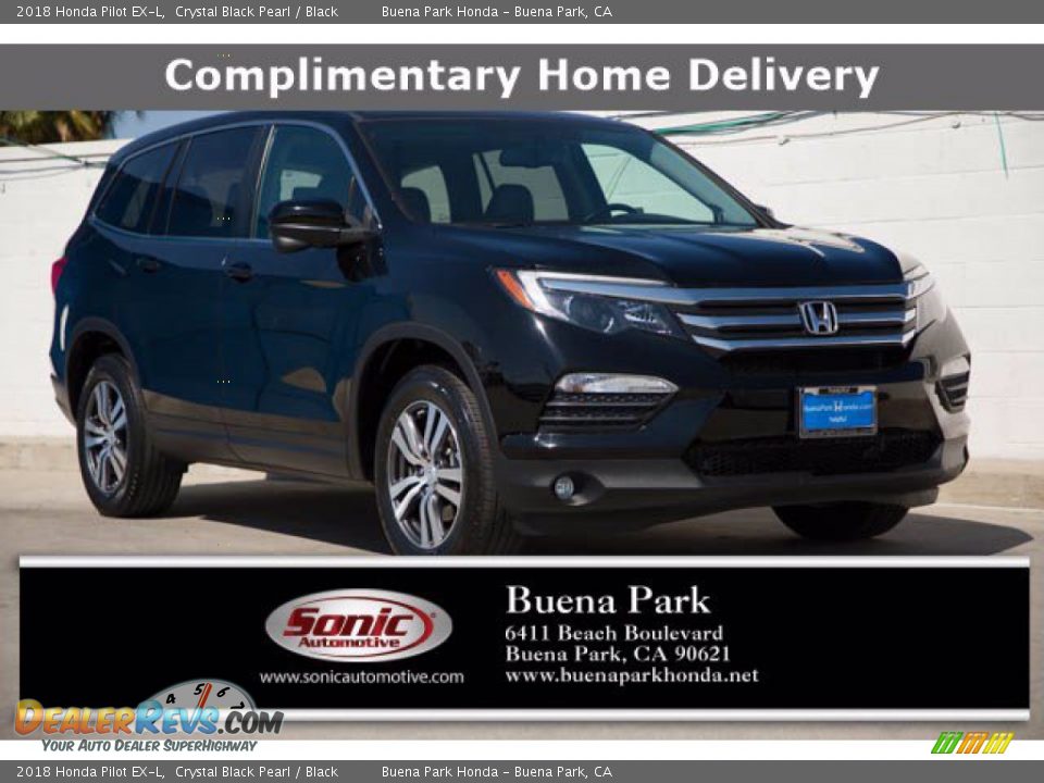 2018 Honda Pilot EX-L Crystal Black Pearl / Black Photo #1