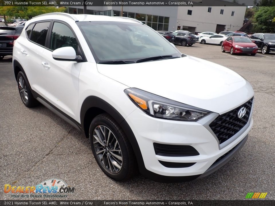 2021 Hyundai Tucson SEL AWD White Cream / Gray Photo #3