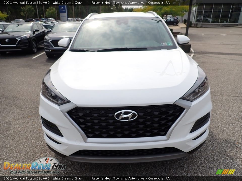 2021 Hyundai Tucson SEL AWD White Cream / Gray Photo #4