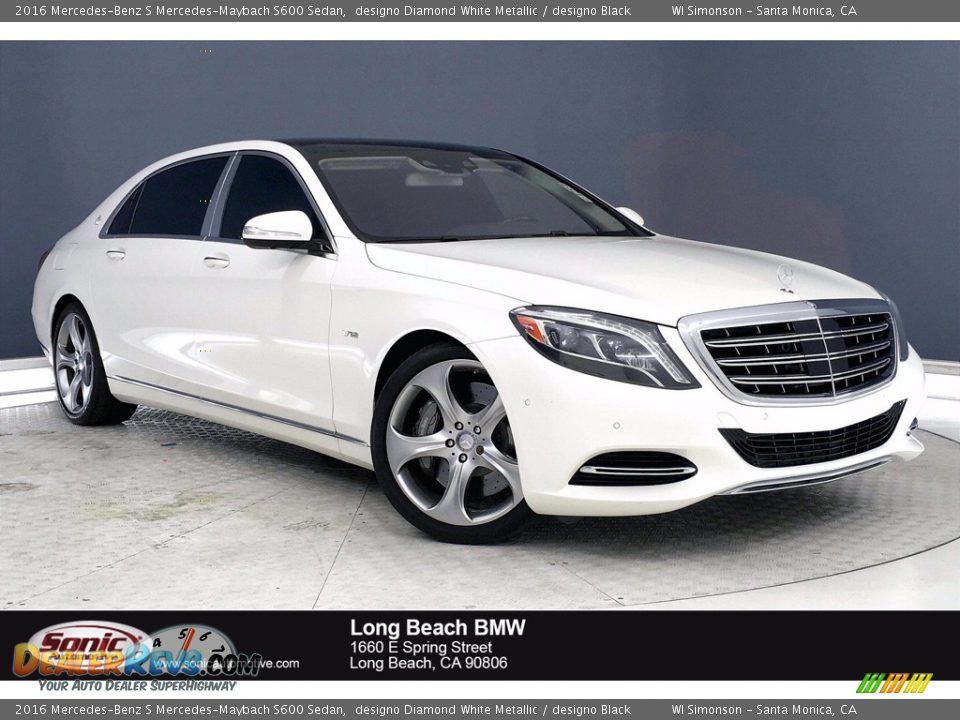 2016 Mercedes-Benz S Mercedes-Maybach S600 Sedan designo Diamond White Metallic / designo Black Photo #1