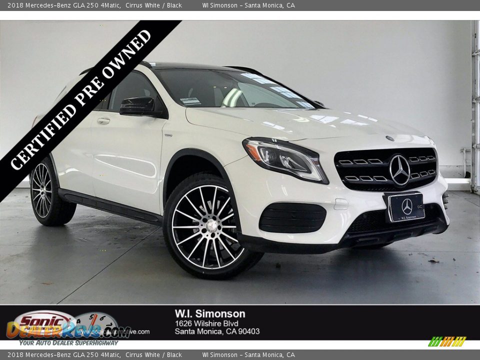 2018 Mercedes-Benz GLA 250 4Matic Cirrus White / Black Photo #1