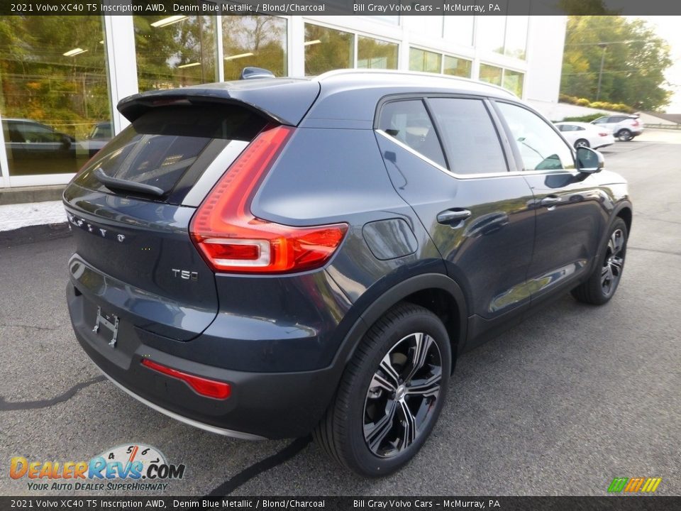 2021 Volvo XC40 T5 Inscription AWD Denim Blue Metallic / Blond/Charcoal Photo #2