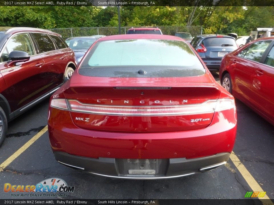 2017 Lincoln MKZ Select AWD Ruby Red / Ebony Photo #3