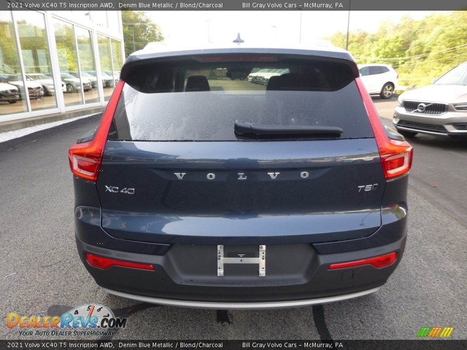 2021 Volvo XC40 T5 Inscription AWD Denim Blue Metallic / Blond/Charcoal Photo #3