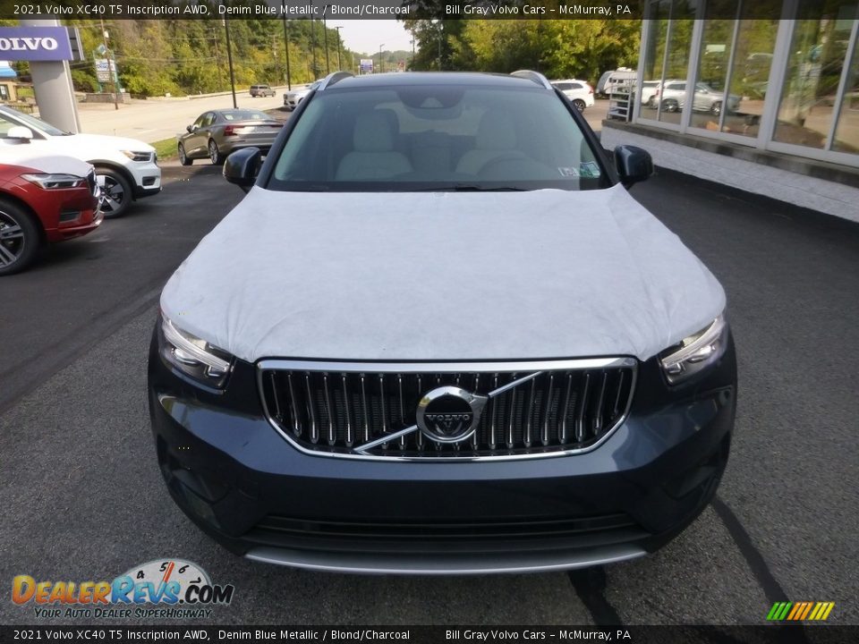 2021 Volvo XC40 T5 Inscription AWD Denim Blue Metallic / Blond/Charcoal Photo #6