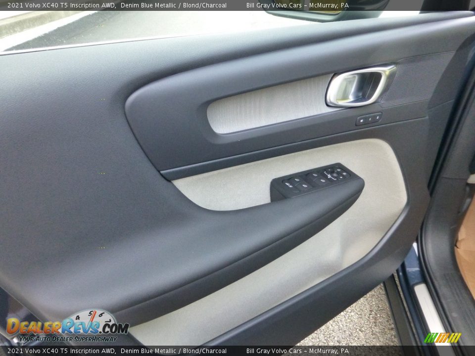 2021 Volvo XC40 T5 Inscription AWD Denim Blue Metallic / Blond/Charcoal Photo #10