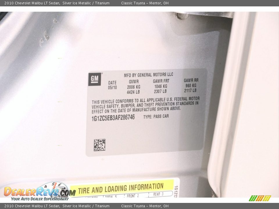 2010 Chevrolet Malibu LT Sedan Silver Ice Metallic / Titanium Photo #16