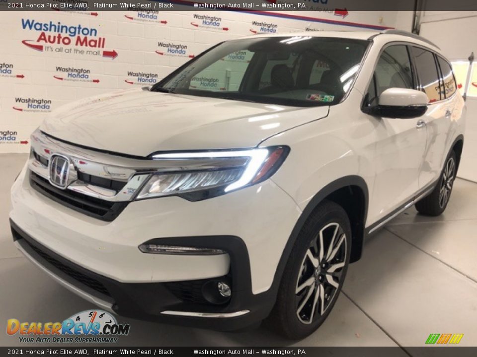 2021 Honda Pilot Elite AWD Platinum White Pearl / Black Photo #1