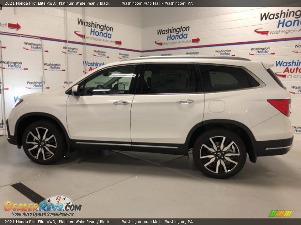 2021 Honda Pilot Elite AWD Platinum White Pearl / Black Photo #2