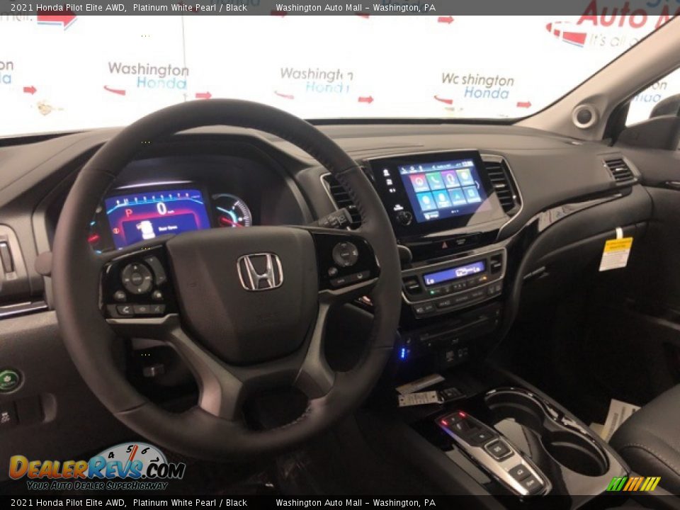2021 Honda Pilot Elite AWD Platinum White Pearl / Black Photo #9