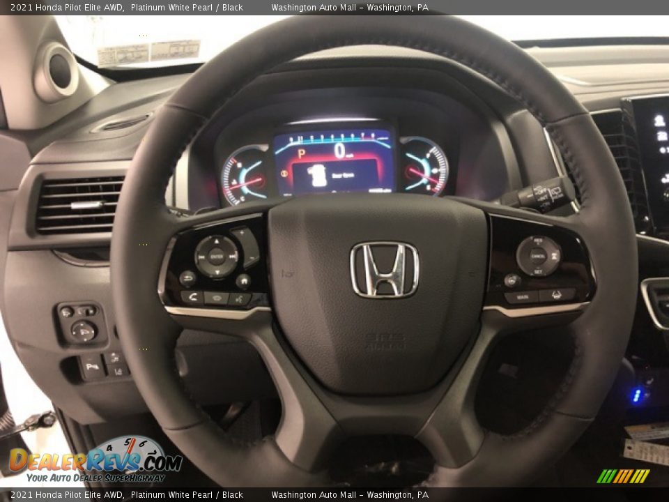 2021 Honda Pilot Elite AWD Platinum White Pearl / Black Photo #14