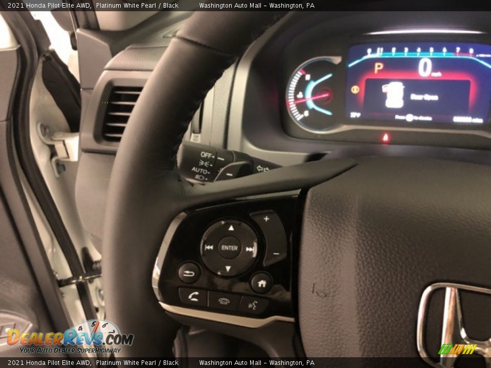 2021 Honda Pilot Elite AWD Platinum White Pearl / Black Photo #15