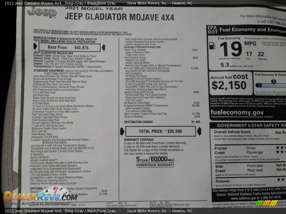 2021 Jeep Gladiator Mojave 4x4 Sting-Gray / Black/Steel Gray Photo #28