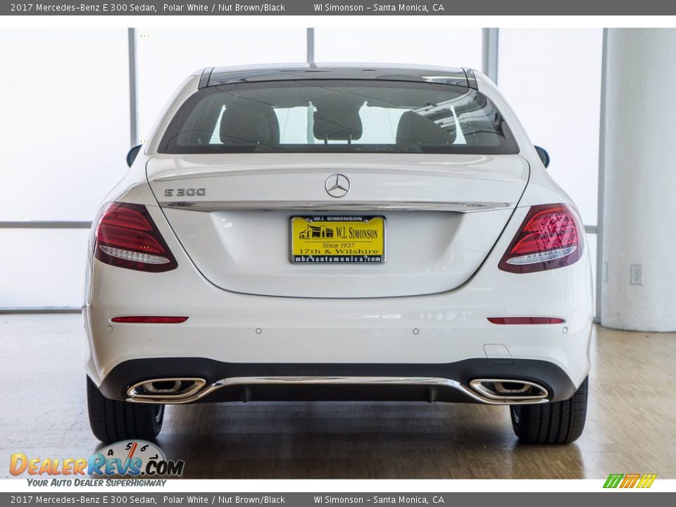 2017 Mercedes-Benz E 300 Sedan Polar White / Nut Brown/Black Photo #4