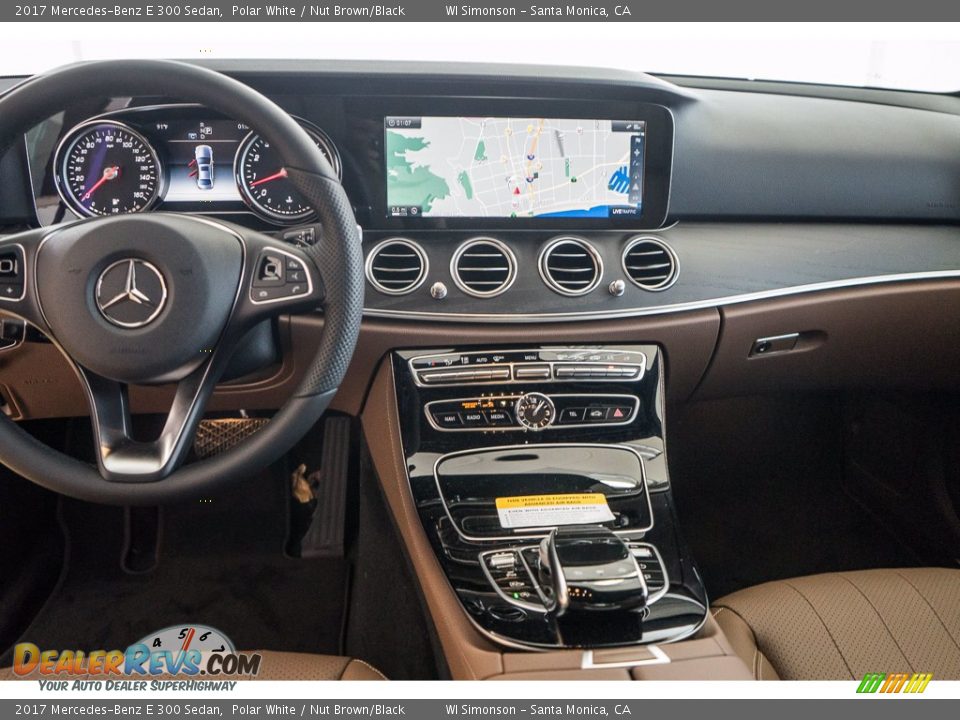 2017 Mercedes-Benz E 300 Sedan Polar White / Nut Brown/Black Photo #5