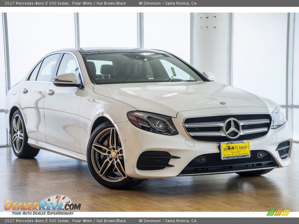 2017 Mercedes-Benz E 300 Sedan Polar White / Nut Brown/Black Photo #12