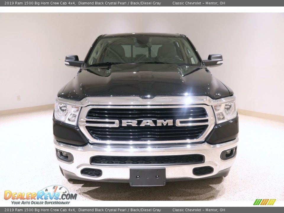 2019 Ram 1500 Big Horn Crew Cab 4x4 Diamond Black Crystal Pearl / Black/Diesel Gray Photo #2