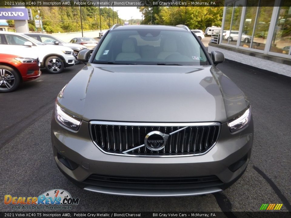 2021 Volvo XC40 T5 Inscription AWD Pebble Grey Metallic / Blond/Charcoal Photo #6
