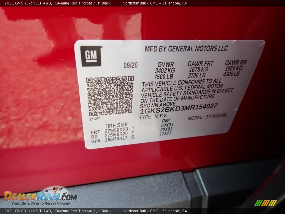 2021 GMC Yukon SLT 4WD Cayenne Red Tintcoat / Jet Black Photo #11