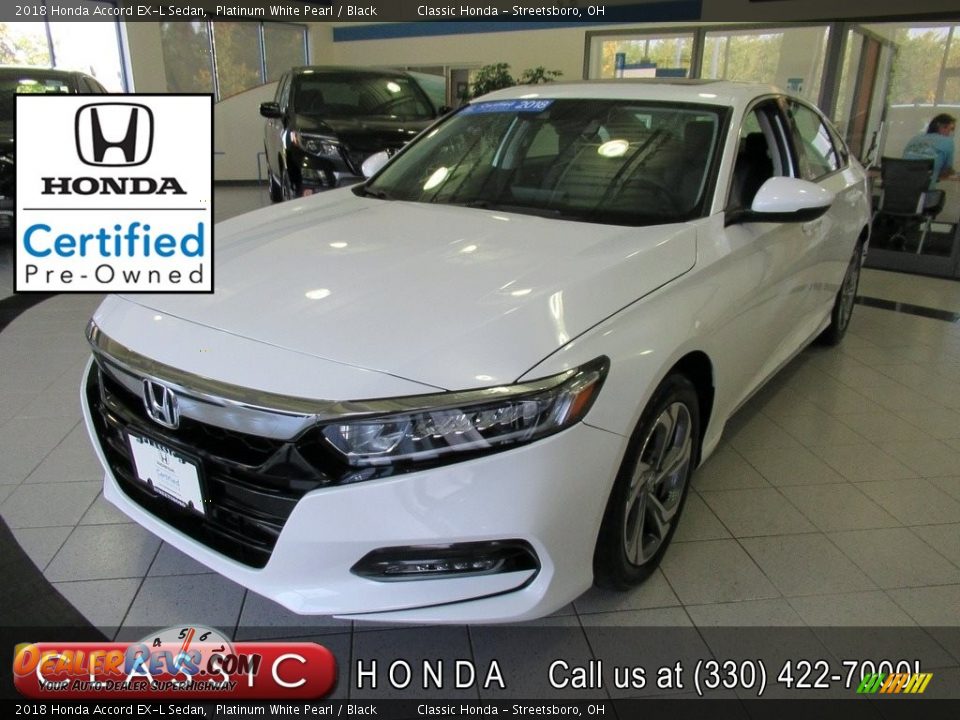 2018 Honda Accord EX-L Sedan Platinum White Pearl / Black Photo #1