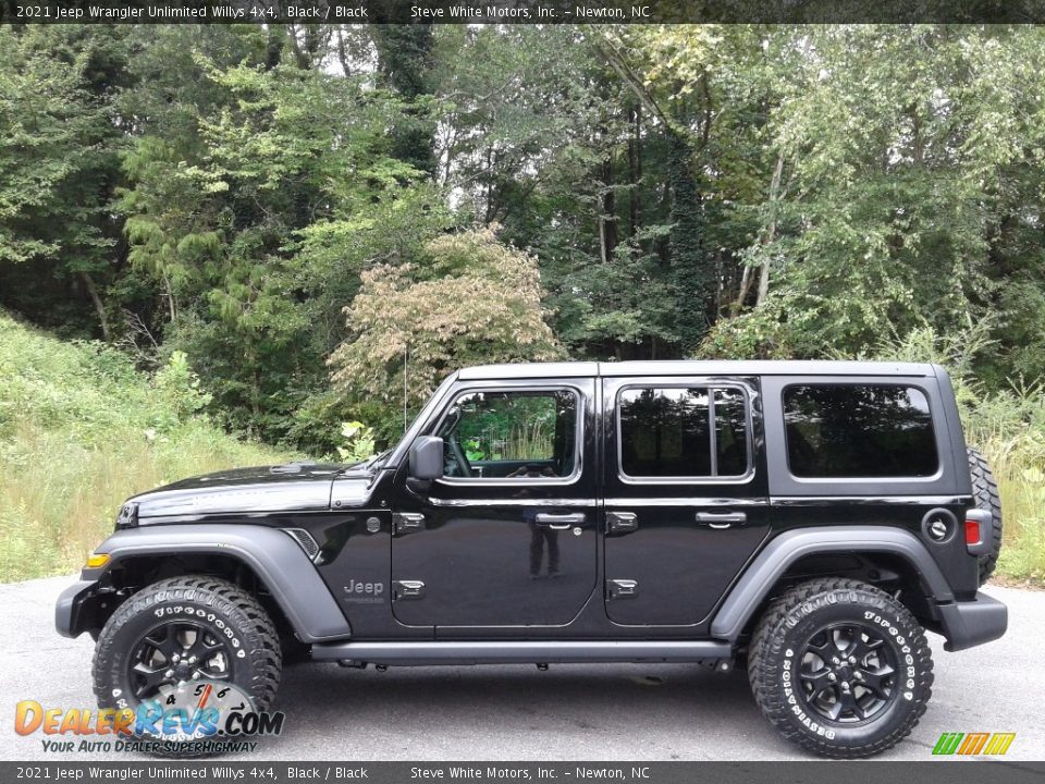 Black 2021 Jeep Wrangler Unlimited Willys 4x4 Photo #1