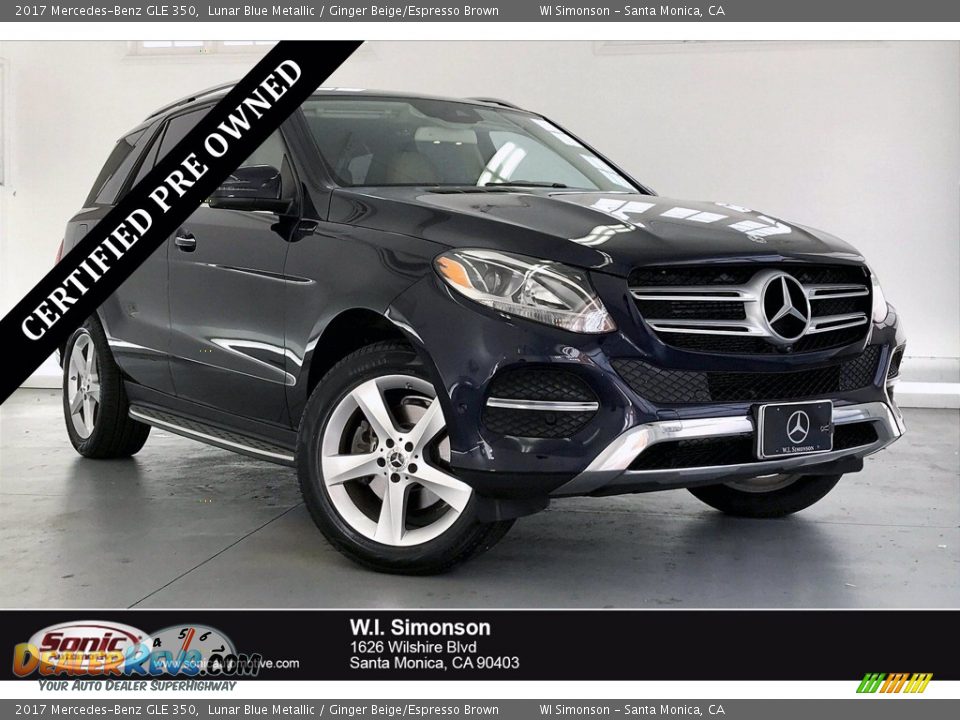 2017 Mercedes-Benz GLE 350 Lunar Blue Metallic / Ginger Beige/Espresso Brown Photo #1