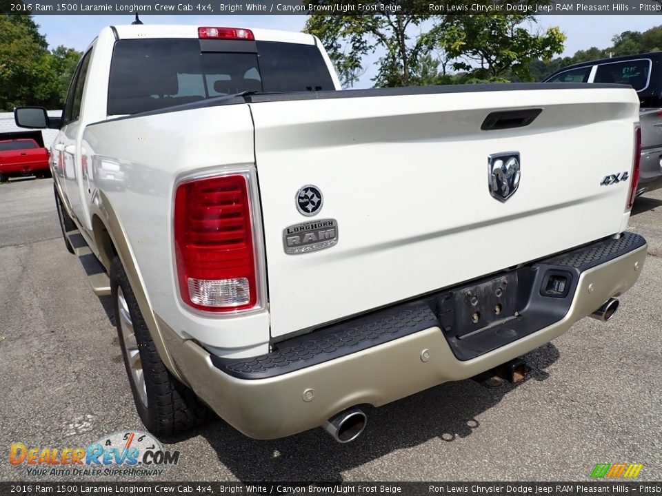 2016 Ram 1500 Laramie Longhorn Crew Cab 4x4 Bright White / Canyon Brown/Light Frost Beige Photo #3