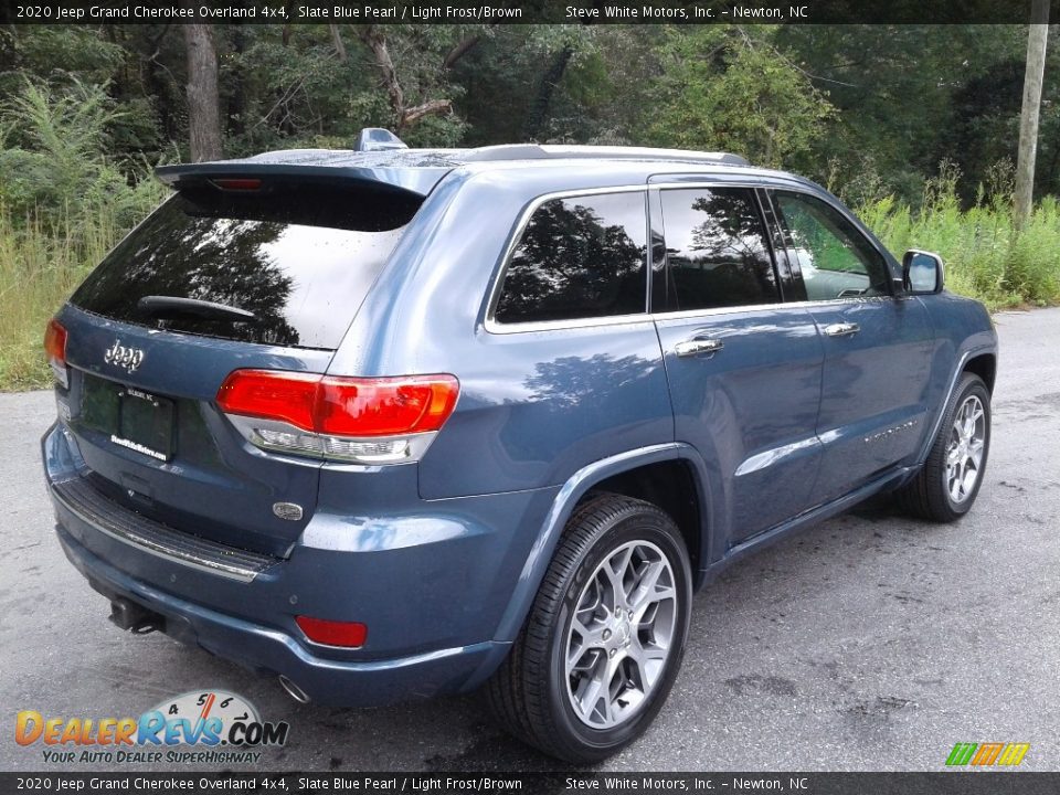 2020 Jeep Grand Cherokee Overland 4x4 Slate Blue Pearl / Light Frost/Brown Photo #6