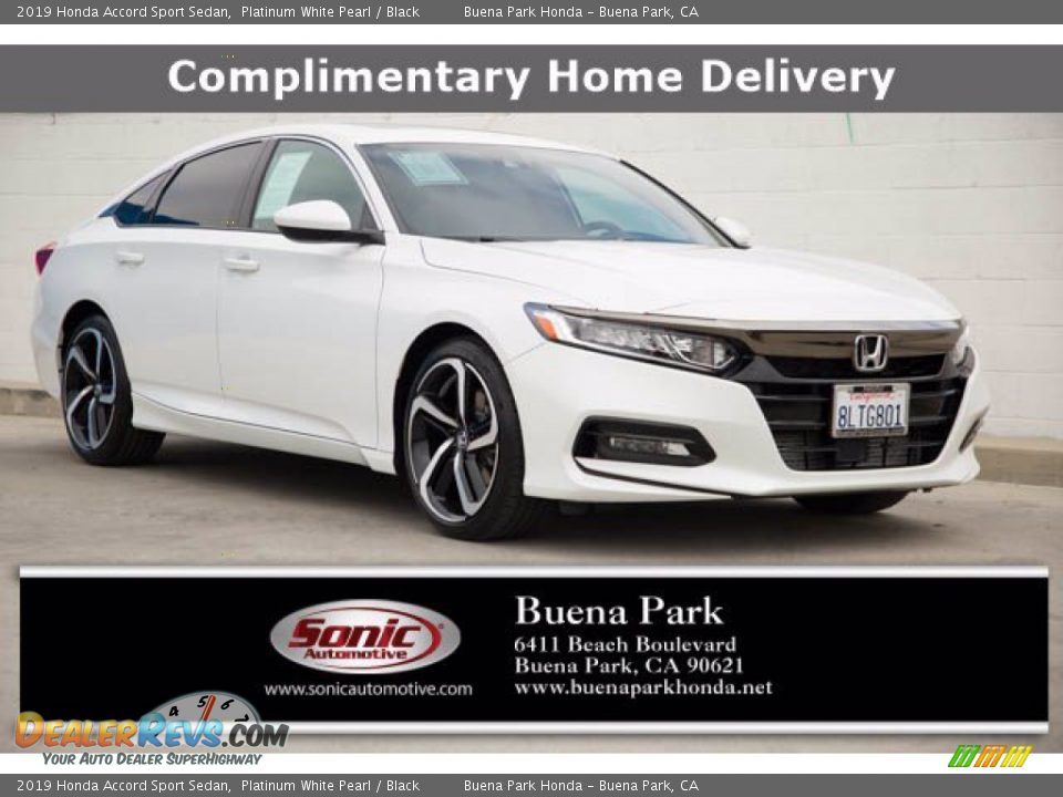 2019 Honda Accord Sport Sedan Platinum White Pearl / Black Photo #1